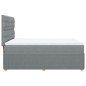 vidaXL Boxspringbett mit Matratze Hellgrau 140x190 cm Stoff vidaXL Boxspringbett mit Matratze Hellgrau 140x190 cm Stoff