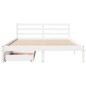 vidaXL Massivholzbett ohne Matratze Weiß 150x200 cm Kiefernholz vidaXL Massivholzbett ohne Matratze Weiß 150x200 cm Kiefernholz