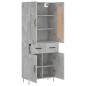 Highboard Betongrau 69,5x34x180 cm Holzwerkstoff Highboard Betongrau 69,5x34x180 cm Holzwerkstoff