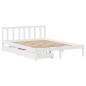 vidaXL Massivholzbett ohne Matratze Weiß 150x200 cm Kiefernholz vidaXL Massivholzbett ohne Matratze Weiß 150x200 cm Kiefernholz