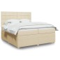 vidaXL Boxspringbett mit Matratze Creme 200x200 cm Stoff vidaXL Boxspringbett mit Matratze Creme 200x200 cm Stoff