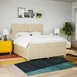 vidaXL Boxspringbett mit Matratze Creme 200x200 cm Stoff vidaXL Boxspringbett mit Matratze Creme 200x200 cm Stoff