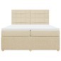 vidaXL Boxspringbett mit Matratze Creme 200x200 cm Stoff vidaXL Boxspringbett mit Matratze Creme 200x200 cm Stoff