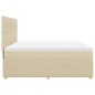 vidaXL Boxspringbett mit Matratze Creme 200x200 cm Stoff vidaXL Boxspringbett mit Matratze Creme 200x200 cm Stoff