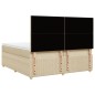 vidaXL Boxspringbett mit Matratze Creme 200x200 cm Stoff vidaXL Boxspringbett mit Matratze Creme 200x200 cm Stoff