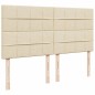 vidaXL Boxspringbett mit Matratze Creme 200x200 cm Stoff vidaXL Boxspringbett mit Matratze Creme 200x200 cm Stoff