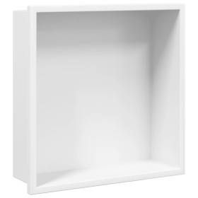 vidaXL Duschnische Mattweiß 32x32x9 cm Edelstahl