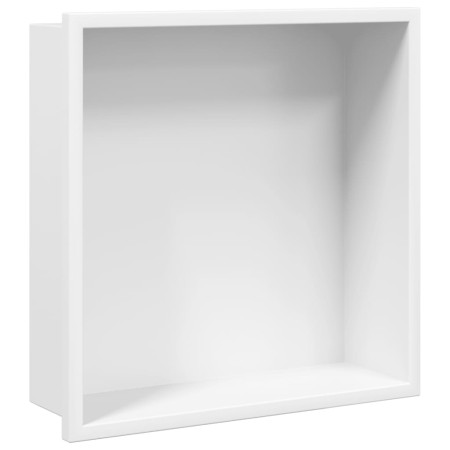 vidaXL Duschnische Mattweiß 32x32x9 cm Edelstahl
