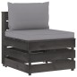 3-Sitzer Outdoor-Sofa mit Kissen Grau Imprägniertes Kiefernholz 3-Sitzer Outdoor-Sofa mit Kissen Grau Imprägniertes Kiefernholz