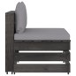 3-Sitzer Outdoor-Sofa mit Kissen Grau Imprägniertes Kiefernholz 3-Sitzer Outdoor-Sofa mit Kissen Grau Imprägniertes Kiefernholz