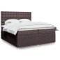 vidaXL Boxspringbett mit Matratze Dunkelbraun 200x200 cm Stoff vidaXL Boxspringbett mit Matratze Dunkelbraun 200x200 cm Stoff