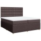 vidaXL Boxspringbett mit Matratze Dunkelbraun 200x200 cm Stoff vidaXL Boxspringbett mit Matratze Dunkelbraun 200x200 cm Stoff