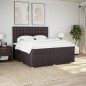 vidaXL Boxspringbett mit Matratze Dunkelbraun 200x200 cm Stoff vidaXL Boxspringbett mit Matratze Dunkelbraun 200x200 cm Stoff