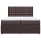 vidaXL Boxspringbett mit Matratze Dunkelbraun 200x200 cm Stoff vidaXL Boxspringbett mit Matratze Dunkelbraun 200x200 cm Stoff