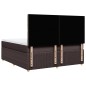 vidaXL Boxspringbett mit Matratze Dunkelbraun 200x200 cm Stoff vidaXL Boxspringbett mit Matratze Dunkelbraun 200x200 cm Stoff
