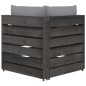 3-Sitzer Outdoor-Sofa mit Kissen Grau Imprägniertes Kiefernholz 3-Sitzer Outdoor-Sofa mit Kissen Grau Imprägniertes Kiefernholz