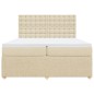 vidaXL Boxspringbett mit Matratze Creme 200x200 cm Stoff