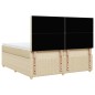 vidaXL Boxspringbett mit Matratze Creme 200x200 cm Stoff