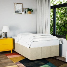 vidaXL Bettgestell Creme 120x200 cm Stoff