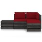 4-tlg. Garten-Lounge-Set mit Kissen Grau Imprägniertes Holz 4-tlg. Garten-Lounge-Set mit Kissen Grau Imprägniertes Holz