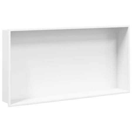 vidaXL Duschnische Mattweiß 62x32x9 cm Edelstahl