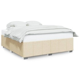 vidaXL Bettgestell ohne Matratze Creme 180x200 cm Stoff