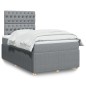 vidaXL Boxspringbett mit Matratze Hellgrau 120x200 cm Stoff vidaXL Boxspringbett mit Matratze Hellgrau 120x200 cm Stoff