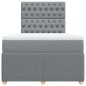 vidaXL Boxspringbett mit Matratze Hellgrau 120x200 cm Stoff vidaXL Boxspringbett mit Matratze Hellgrau 120x200 cm Stoff