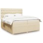 vidaXL Boxspringbett mit Matratze Creme 200x200 cm Stoff vidaXL Boxspringbett mit Matratze Creme 200x200 cm Stoff