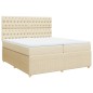 vidaXL Boxspringbett mit Matratze Creme 200x200 cm Stoff vidaXL Boxspringbett mit Matratze Creme 200x200 cm Stoff