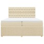 vidaXL Boxspringbett mit Matratze Creme 200x200 cm Stoff vidaXL Boxspringbett mit Matratze Creme 200x200 cm Stoff