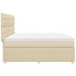 vidaXL Boxspringbett mit Matratze Creme 200x200 cm Stoff vidaXL Boxspringbett mit Matratze Creme 200x200 cm Stoff