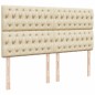 vidaXL Boxspringbett mit Matratze Creme 200x200 cm Stoff vidaXL Boxspringbett mit Matratze Creme 200x200 cm Stoff