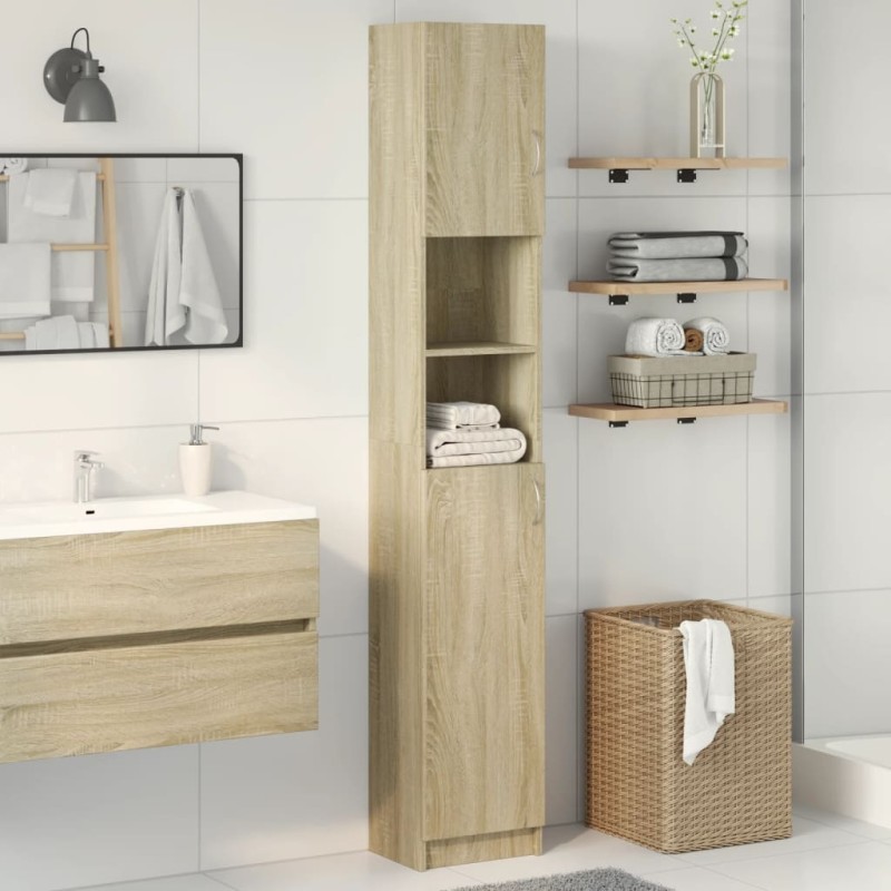 vidaXL Badezimmerschrank Sonoma-Eiche 32x25,5x190 cm Holzwerkstoff vidaXL Badezimmerschrank Sonoma-Eiche 32x25,5x190 cm Holzwerkstoff