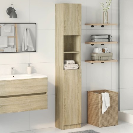 vidaXL Badezimmerschrank Sonoma-Eiche 32x25,5x190 cm Holzwerkstoff