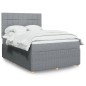 vidaXL Boxspringbett mit Matratze Hellgrau 140x190 cm Stoff vidaXL Boxspringbett mit Matratze Hellgrau 140x190 cm Stoff