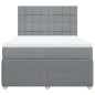 vidaXL Boxspringbett mit Matratze Hellgrau 140x190 cm Stoff vidaXL Boxspringbett mit Matratze Hellgrau 140x190 cm Stoff