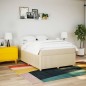 vidaXL Boxspringbett mit Matratze Creme 160x200 cm Stoff vidaXL Boxspringbett mit Matratze Creme 160x200 cm Stoff