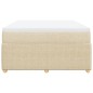 vidaXL Boxspringbett mit Matratze Creme 160x200 cm Stoff vidaXL Boxspringbett mit Matratze Creme 160x200 cm Stoff
