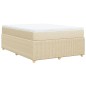 vidaXL Boxspringbett mit Matratze Creme 160x200 cm Stoff vidaXL Boxspringbett mit Matratze Creme 160x200 cm Stoff