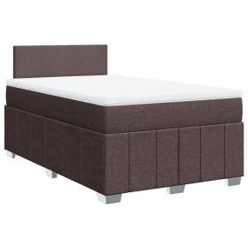 vidaXL Boxspringbett mit Matratze Dunkelbraun 120x200 cm Stoff
