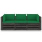 vidaXL 3-Sitzer Outdoor-Sofa mit Kissen Grau Imprägniertes Kiefernholz vidaXL 3-Sitzer Outdoor-Sofa mit Kissen Grau Imprägniertes Kiefernholz