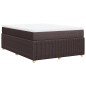vidaXL Boxspringbett mit Matratze Dunkelbraun 160x200 cm Stoff vidaXL Boxspringbett mit Matratze Dunkelbraun 160x200 cm Stoff