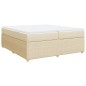 vidaXL Boxspringbett mit Matratze Creme 200x200 cm Stoff vidaXL Boxspringbett mit Matratze Creme 200x200 cm Stoff