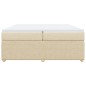 vidaXL Boxspringbett mit Matratze Creme 200x200 cm Stoff vidaXL Boxspringbett mit Matratze Creme 200x200 cm Stoff