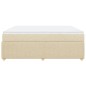 vidaXL Boxspringbett mit Matratze Creme 200x200 cm Stoff vidaXL Boxspringbett mit Matratze Creme 200x200 cm Stoff