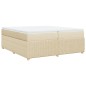 vidaXL Boxspringbett mit Matratze Creme 200x200 cm Stoff vidaXL Boxspringbett mit Matratze Creme 200x200 cm Stoff