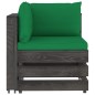 vidaXL 3-Sitzer Outdoor-Sofa mit Kissen Grau Imprägniertes Kiefernholz vidaXL 3-Sitzer Outdoor-Sofa mit Kissen Grau Imprägniertes Kiefernholz