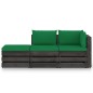 3-tlg. Garten-Lounge-Set mit Kissen Grau Imprägniertes Holz 3-tlg. Garten-Lounge-Set mit Kissen Grau Imprägniertes Holz