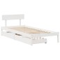 vidaXL Massivholzbett ohne Matratze Weiß 75x190 cm Kiefernholz vidaXL Massivholzbett ohne Matratze Weiß 75x190 cm Kiefernholz